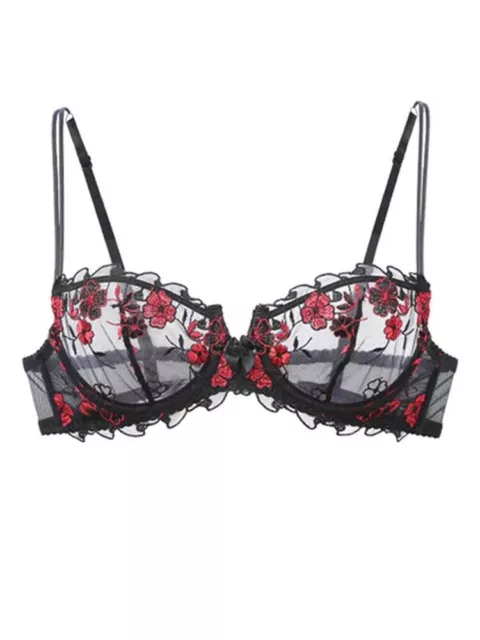 Amelia Half Cup Bra Balcony 19001 Sexy Underwired Sheer Non Padded