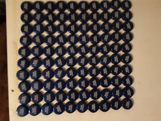 Bud Light  beer Bottle Caps 100 NOT Bent, Dented, or Stinking