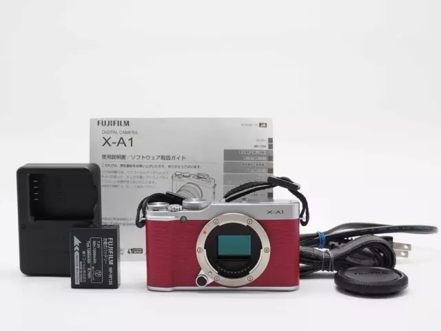 Cuerpo de cámara digital sin espejo Fujifilm Fuji X-A1 16,3 MP roja [Excelente++] #Z914A