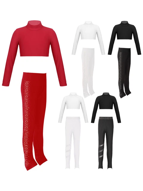 Kids Girls Tracksuit Training Shirts Outdoor Sports Set With Pants Activewear