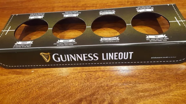 Guinness Rugby Union Lineout 4 Pint Drinks Carrier x2 Branded Plastic Man Cave