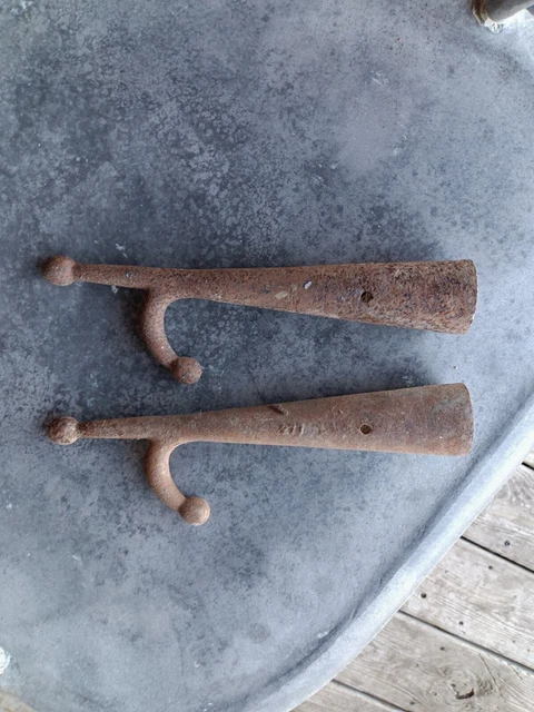 Antique Cast Iron Boat Hook, Transom Window Hook, ??  - 2 available