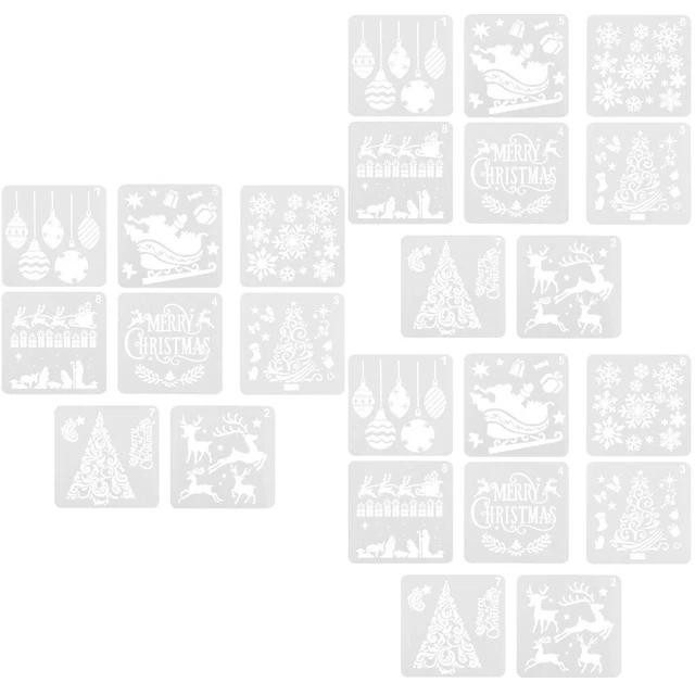 24 Pcs Dekorative Zeichnung Vorlage Urlaub Schablone Diy Weihnachten Schablone 3