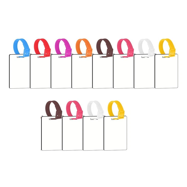 20 étiquettes De Bagage Sublimation Vierges - Arc-en-ciel Avec Boucle Acier - Neuves