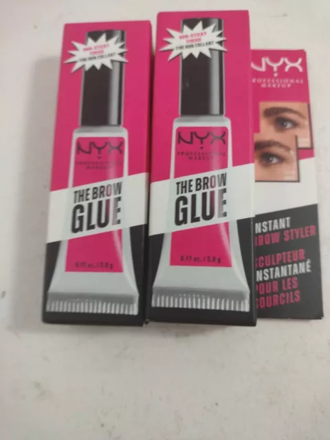 2 Pack Nyx The Brow Glue Instant Brow Styler - Transparent