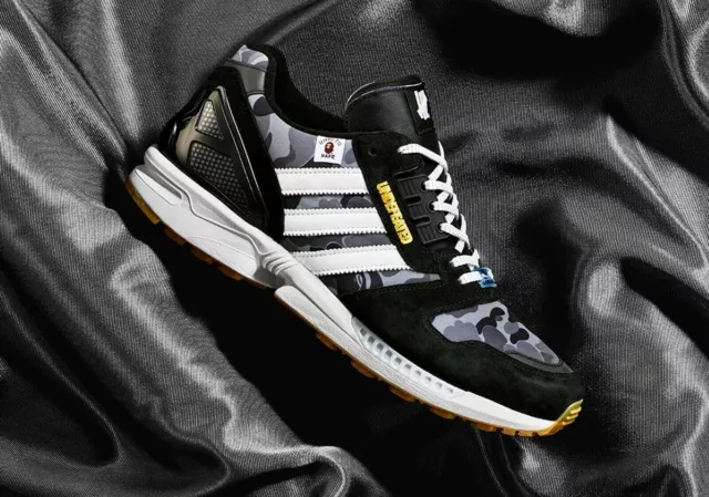 ALL SIZES UK6 Adidas Originals ZX 8000 BAPE x UNDEFEATED BLACK SHOES FY8852 AZX
