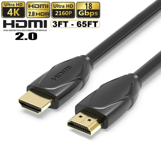 CAVO HDMI 4K 2.0 CAVO INTRECCIATO PLACCATO ORO ALTA VELOCITÀ 2160P 3D HDTV UHD 0,5m-20m