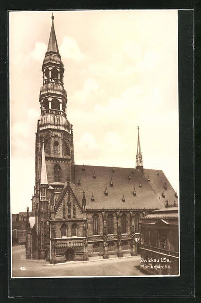 AK Zwickau i. Sa., Blick auf die Marienkirche 1928