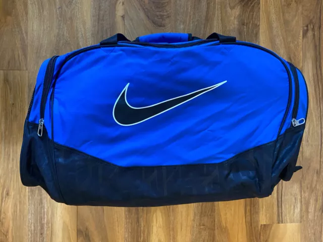 Nike Large Blue Black Duffel Gym Bag Travel Adjustable Shoulder Strap