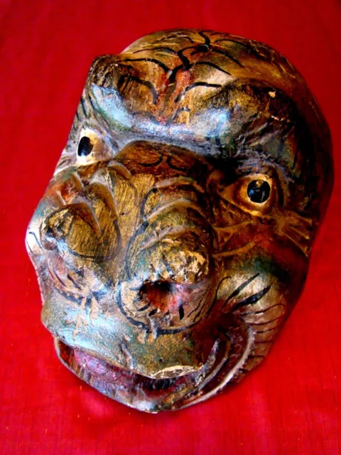 Circa 1930s - Hand Carved Painted - Wood Wooden - Gorilla Mask - Amazing Details