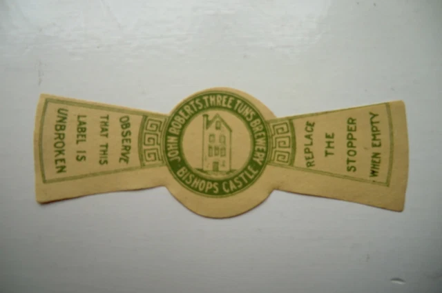 Mint John Roberts Bishop Castle Neck Strap Brewery Beer Bottle Label