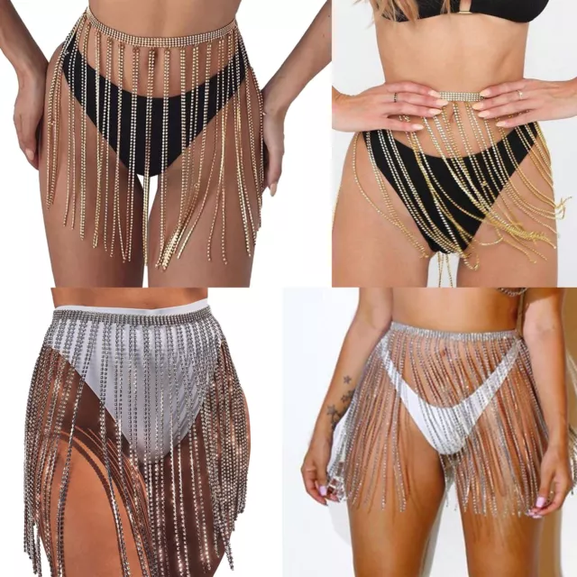 Womens Waist Chain Tassel Waist Chains Accessories Body Chains Fringe Sparkly