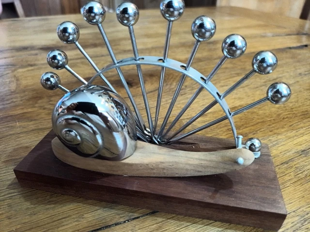 Set De Piques à Escargot – Métal Chromé, Porte-piques Décoratif, Vintage