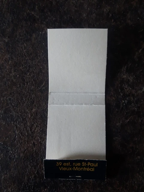 Restaurant Du Vieux Port Montreal Quebec Matchbook Cover 3