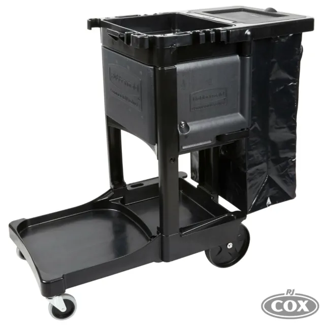 Rubbermaid Janitor Cart Sterilising Cleaning Trolley with Locking Cabinet