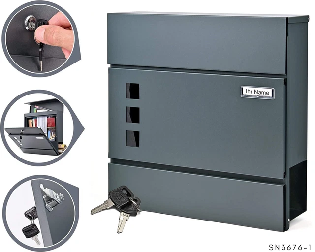 Briefkasten Mit Zeitungsfach, Edelstahl Gebürstet, Produktbild-Vorschau 13