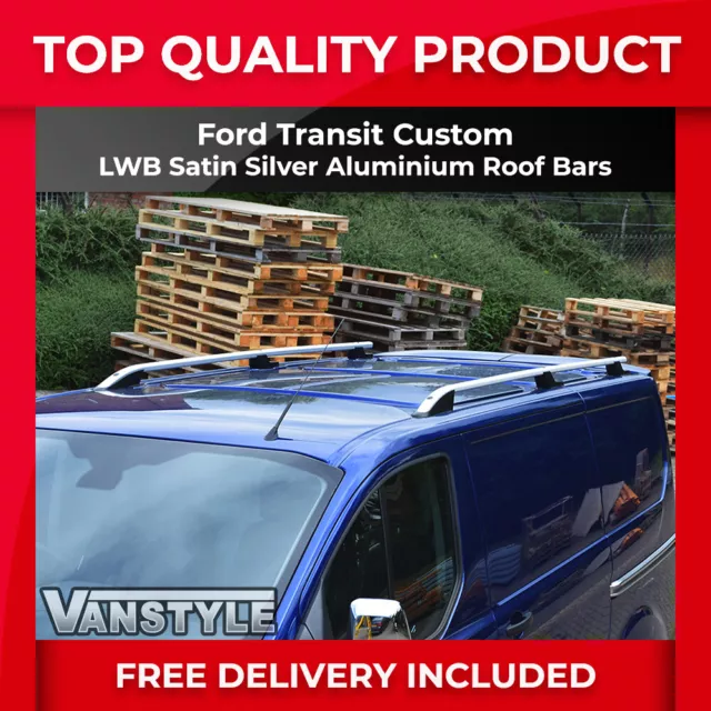 For Ford Transit Custom 12-23  Lwb Aluminium Silver Sport Roof Bars Rails Rack