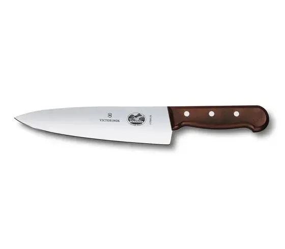 AOKEDA: 6 pc KITCHEN KNIFE - BLOCK SET Steel Butt Design (Dk Brown)