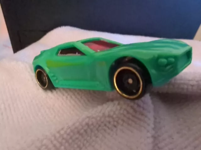 Hot Wheels Bullet Proof Mattel 2015 Toy Car Pink With Green Wheels