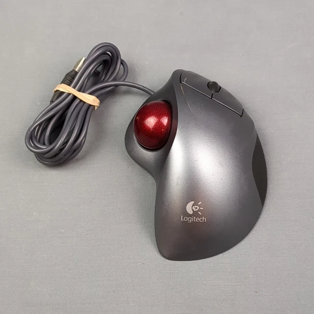 LOGITECH TRACKMAN WHEEL Mouse USB Optical Trackball Mouse Silver TBB18