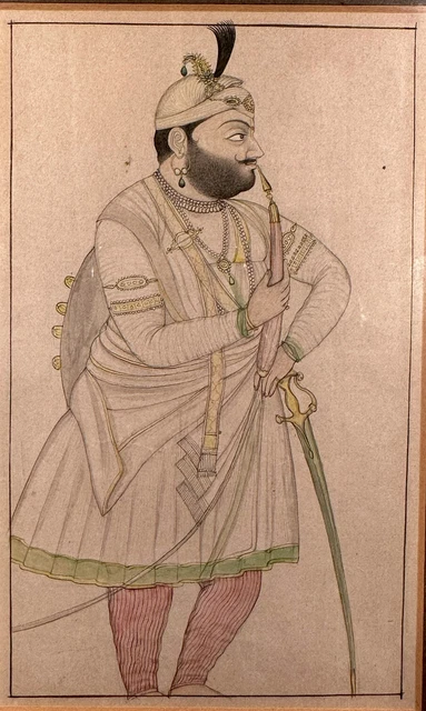Antique Late 18th to Early 19th Century Mughal Portrait Painting