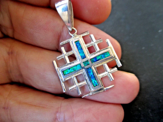 Pendentif Croix Orthodoxe En Argent Sterling – Fabriqué à La Main En Israël Et Consacré