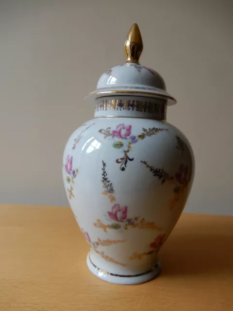 1960’s, German, Martinroda Porcelain, Hand Painted Ginger Jar, Marked, Excellent