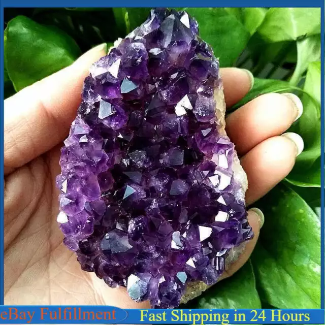 Natural Amethyst Crystal Cluster Quartz Energy Druzy Geode Gemstone Healing