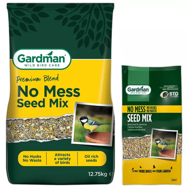 Gardman No Mess Seed Mix High Quality Wild Bird Food Feeding No Waste Garden