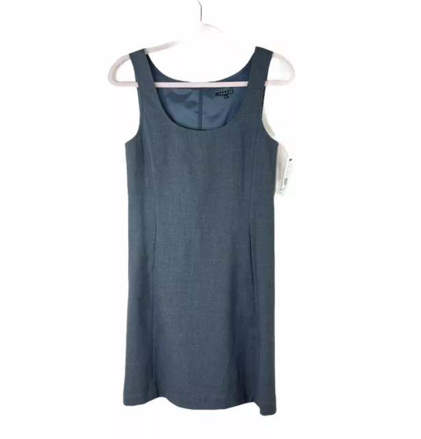 NWT THEORY womens size 6 Jora charcoal gray sleeveless sheath wool blend dress