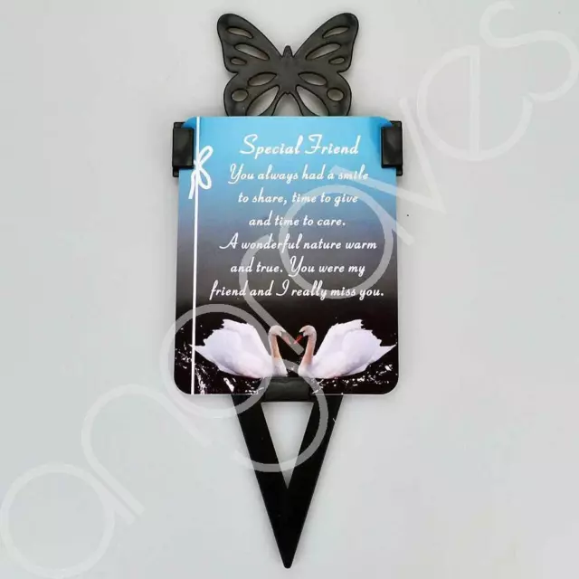 Special Friend Memorial Remembrance Verse With Grave Butterfly Ground Stake