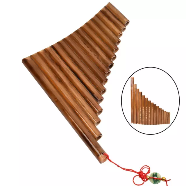 Flûte de Pan traditionnelle classique 15 tuyaux G clé flûte de Pan Instrument