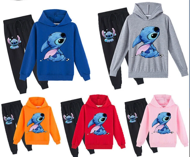 Lilo Stitch Tracksuit Hoodie Pants Suits Kids Boys Girls Tops Pants Clothing