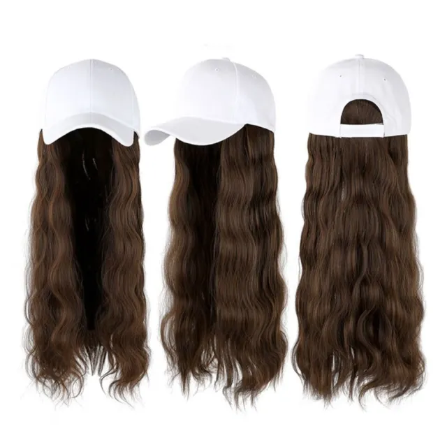 Hair Heat Resistant Fiber Baseball Cap Curly Hair Wig Long Wavy Synthetic Wig