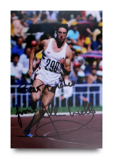 Allan Wells Signed 6x4 Photo Olympic Champion Moscow 1980 Genuine Autograph +COA