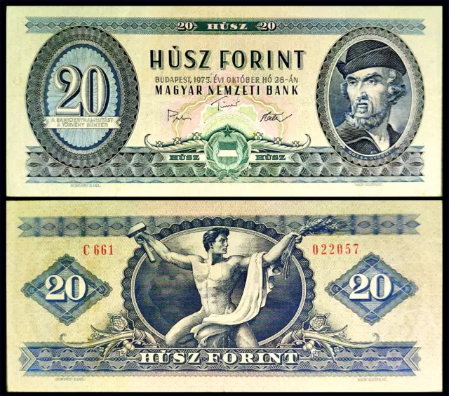 Billet, Hongrie, 20 Forint, 1975, 1975-10-28 TBE