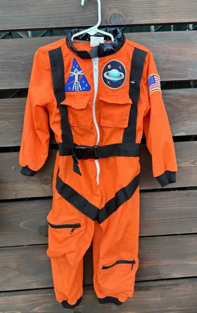 Teetot & Co Orange NASA Astronaut Kids Halloween/Dress-Up Costume Size 3-4