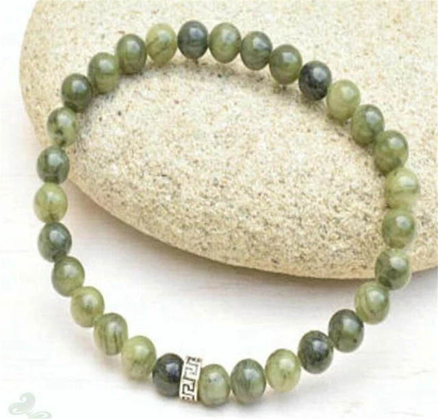 6mm Peridot Gemstone Mala Stretchy Bracelets 7.5 inches Reiki Yoga Pray