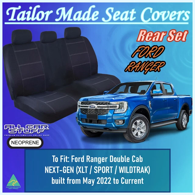 Ford Ranger Py Accessories NEOPRENE REAR SEAT Covers for Ford Ranger PY NEXT-GEN: XLT/SPORT ...