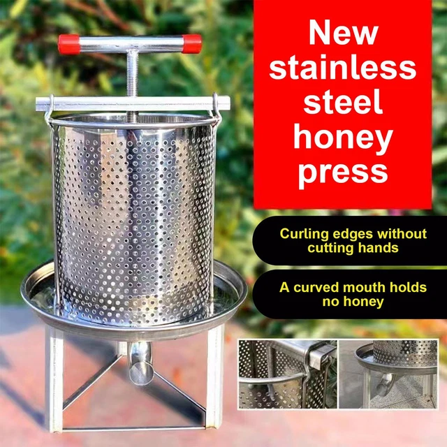 Json2xml 12l Stainless Steel Honey Extractor Equipment,2in1 Manual Honey Presser Wax Press&Honey