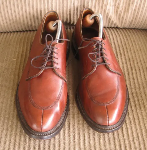 ALLEN EDMONDS WALTON Chestnut Brown Leather Split Toe Blucher