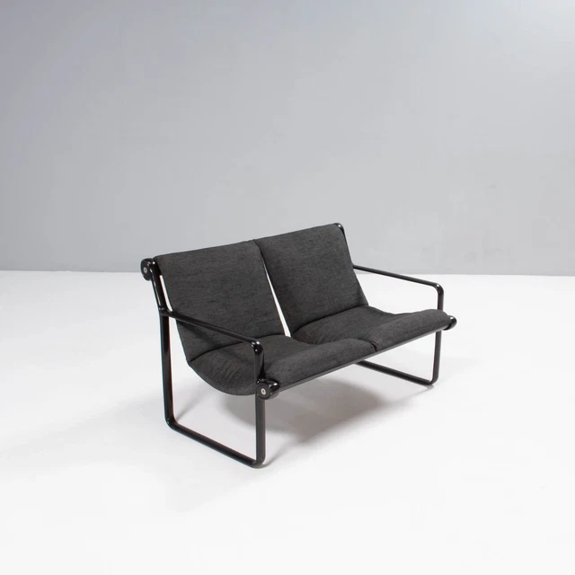 Hannah & Morrison for Knoll Grey Sling Sofa, 1970s 3