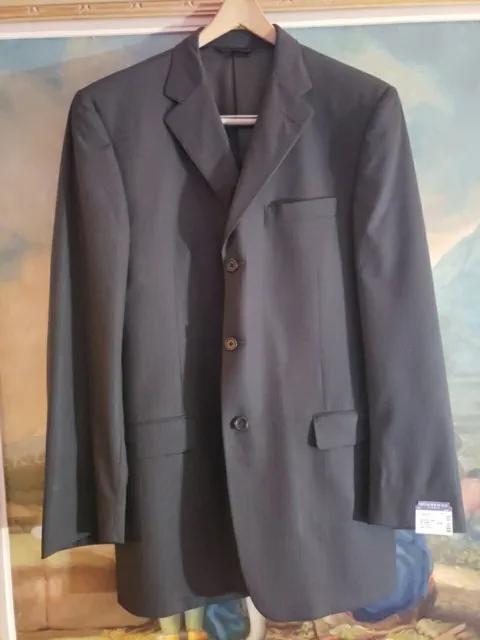 Burberry London 100% Wool Navy 3 Button Suit Size 42 L