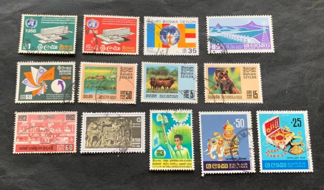 Sri Lanka (Ceylon) - 13 used stamps / 14