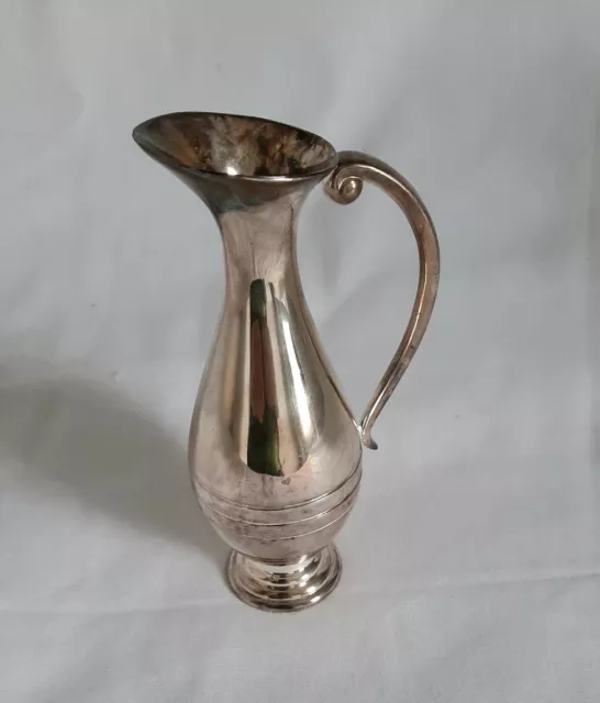 Ringed Vase Silver Plate on Brass Small  Art Deco Preowned