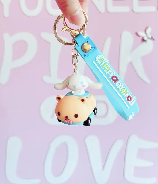 CINNAMOROLL IN TEDDY Bear Cart Hello Kitty Sanrio Keychain Keyring