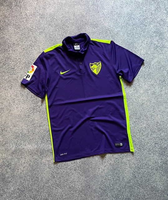 Maillot Extérieur Malaga CF 2014/2015 - Taille S - État Correct Pour Collection