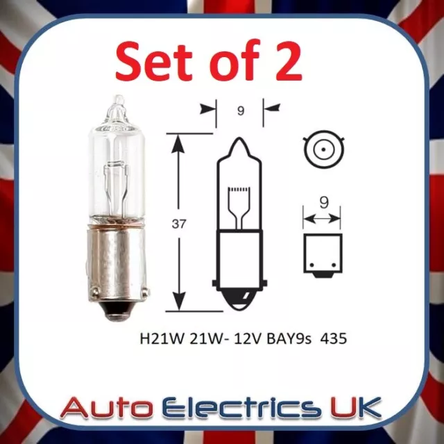 2X H21W 12V 21W Halogen Minature Fog Light Tail Bulb Car Bulb Bay9S R435 Llb436