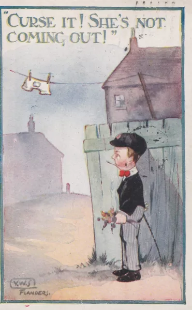 a children old antique postcard greetings people comic england