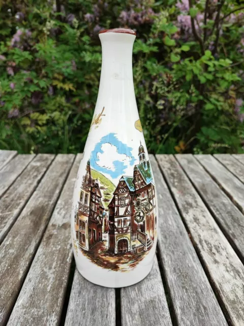 ANTIKE BLUMENVASE ULMER KERAMIK 1950er JAHRE 26 CM 2